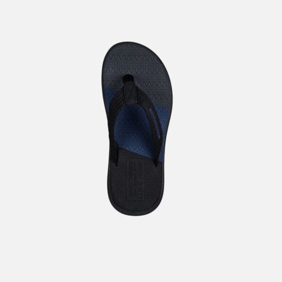SKECHERS Voreno Codie Flip Flop Sandals Men’s 9 Black/Blue Comfort Relaxed Fit main image 5